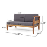 Outdoor Sectional Sofa Set Patio Chat Conversation Set Garden Furniture Set Lounge Set with Coffee Table & Water Resistant Cushion, Gray