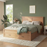 Queen Size Platform Bed Frame Storage Bed with 6 Drawers