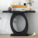 39"W Console Table Side Table, Entryway Table with Egg-Shaped Base for Living Room or Bedroom, Black