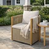 Outdoor Swivel Patio Armchair, Hand-Woven Rope Wicker Swivel Chair with Premium Cushions for Garden & Deck