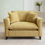 Chenille Upholstered Oversized Armchair Accent Chair, Comfy Single Sofa with Pillows