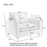 Chenille Upholstered Oversized Armchair Accent Chair, Comfy Single Sofa with Pillows