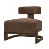 Armless Accent Chair, Single Sofa Chair with C‑Shape Curved Floating Wood Base & Removable Back Cushion for Living Room