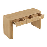 58.3" Farmhouse Writing Desk, Home Office Desk with 3 Drawers for Studying Room, Bedroom, Entryway